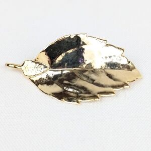 Gold Dipped Leaf Pendant for Necklace Hippie 70s 80s Naturecore Vintage y2k